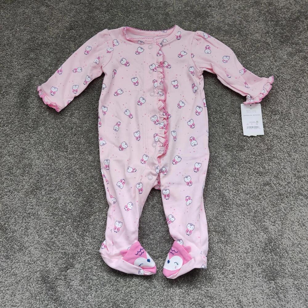 Carter's Baby Girl Pink Owl Sleepwear One Piece Size 3M NWT
